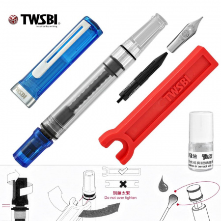 Ручка перьевая TWSBI ECO, Transparent Blue/Прозрачный синий