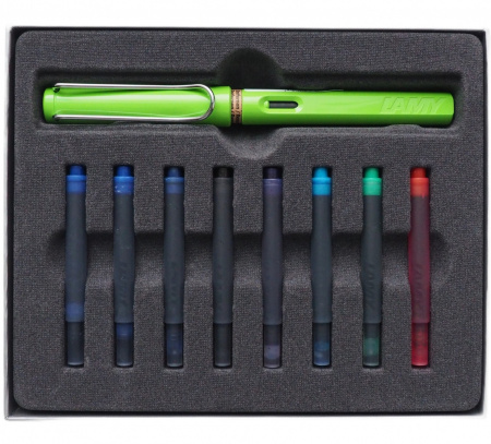 Набор LAMY SAFARI, Green/Зеленый (перьевая ручка + картриджи)