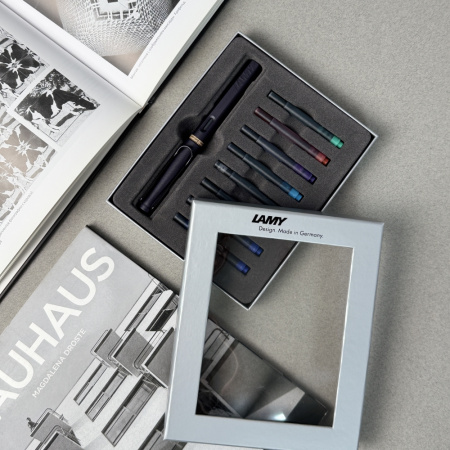Набор LAMY SAFARI, Steel black/Стальной черный (перьевая ручка + картриджи)