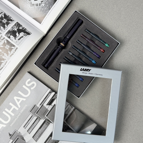 Набор LAMY SAFARI, Steel black/Стальной черный (перьевая ручка + картриджи)