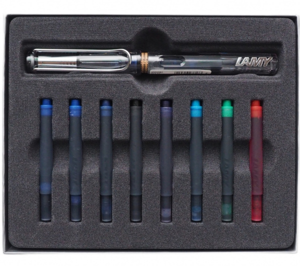 Набор LAMY SAFARI, Vista/Прозрачный (перьевая ручка + картриджи)