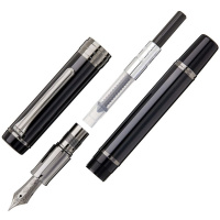 Ручка перьевая SAILOR CYLINT STAINLESS, Black IP 21K, Black/Черный