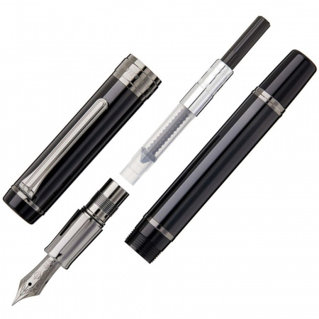 Ручка перьевая SAILOR CYLINT STAINLESS, Black IP 21K, Black/Черный