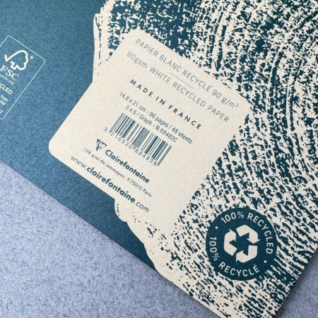 Тетрадь CLAIREFONTAINE FOREVER PREMIUM, A5, 90 г, Gris plomb/Серый