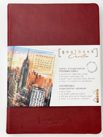 Записная книжка RHODIARAMA GOALBOOK CREATION в твердой обложке, A5, без линовки, 200 г, Burgundy/Бордовый