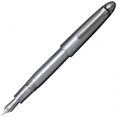 Ручка перьевая SAILOR 1911L RINGLESS METALLIC, IP 21K black, Simply gray/Серый