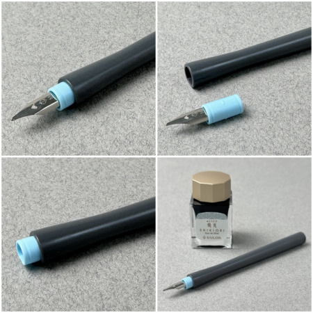 Перьевая ручка-макалка SAILOR HOCORO, Steel nib, Gray/Серый
