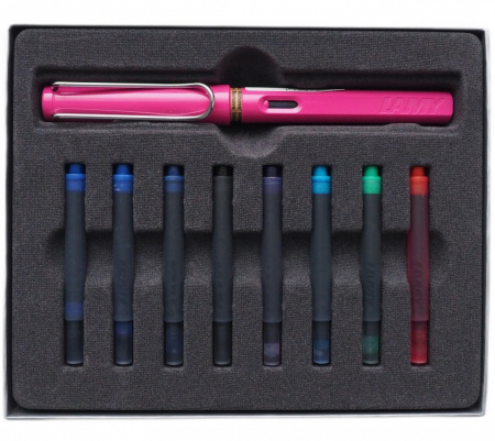 Набор LAMY SAFARI, Pink/Розовый (перьевая ручка + картриджи)