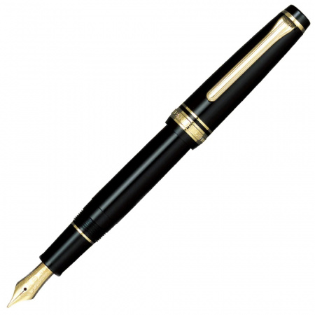 Ручка перьевая SAILOR PRO GEAR SLIM GOLD TRIM, GT 14K, Black/Черный