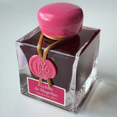 Чернила HERBIN PRESTIGE 1670, Fuchsia de Magellan/Розовый с золотыми блестками