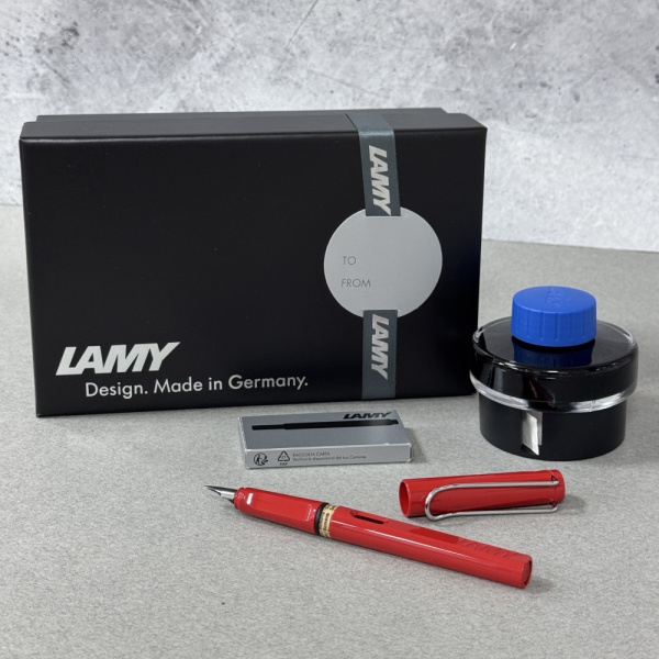 Набор LAMY SAFARI, Red/Красный (перьевая ручка + картриджи + чернила + конвертер)