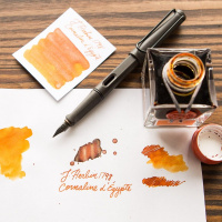 Чернила HERBIN PRESTIGE 1798, Coraline d'Egypte/Оранжевый с серебряными блестками