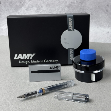 Набор LAMY SAFARI, Vista/Прозрачный (перьевая ручка + картриджи + чернила + конвертер)