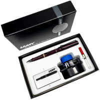 Набор LAMY SAFARI, Scarlet/Фиолетовый (пурпурный) (перьевая ручка + картриджи + чернила + конвертер), F