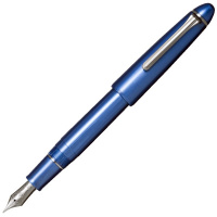 Ручка перьевая SAILOR 1911L RINGLESS METALLIC, IP 21K black, Simply blue/Синий, F