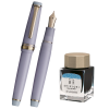 Набор SAILOR: перьевая ручка PRO GEAR SLIM JAPANESE SWEETS, Kohakuto/Светло-фиолетовый, GT 14K, + Чернила SHIKIORI, Souten