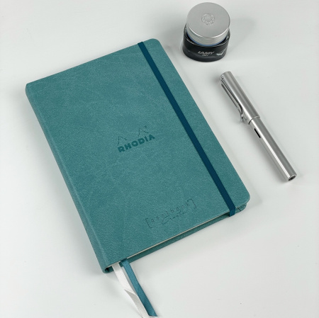 Записная книжка RHODIARAMA GOALBOOK CREATION в твердой обложке, A5, без линовки, 200 г, Aqua/Аквамарин