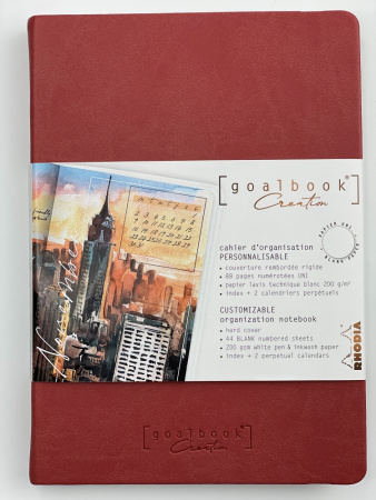 Записная книжка RHODIARAMA GOALBOOK CREATION в твердой обложке, A5, без линовки, 200 г, Nacarat/Коричнево-красный