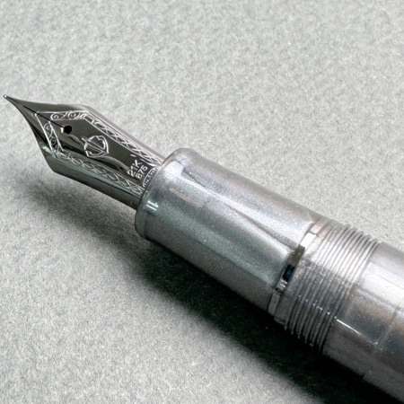 Ручка перьевая SAILOR 1911L RINGLESS METALLIC, IP 21K black, Simply gray/Серый