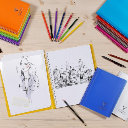 Скетчбук для смешанных техник CLAIREFONTAINE KOVERBOOK, A4+, 125 г, Blue/Синий